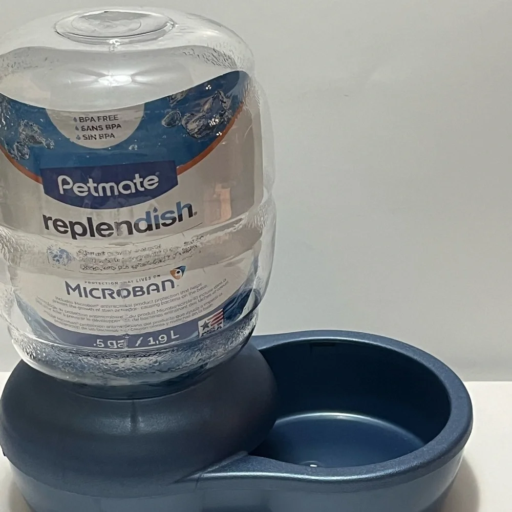 Petmate Replendish Microban Dog Feeder Small 5lbs Pearl Peacock Blue